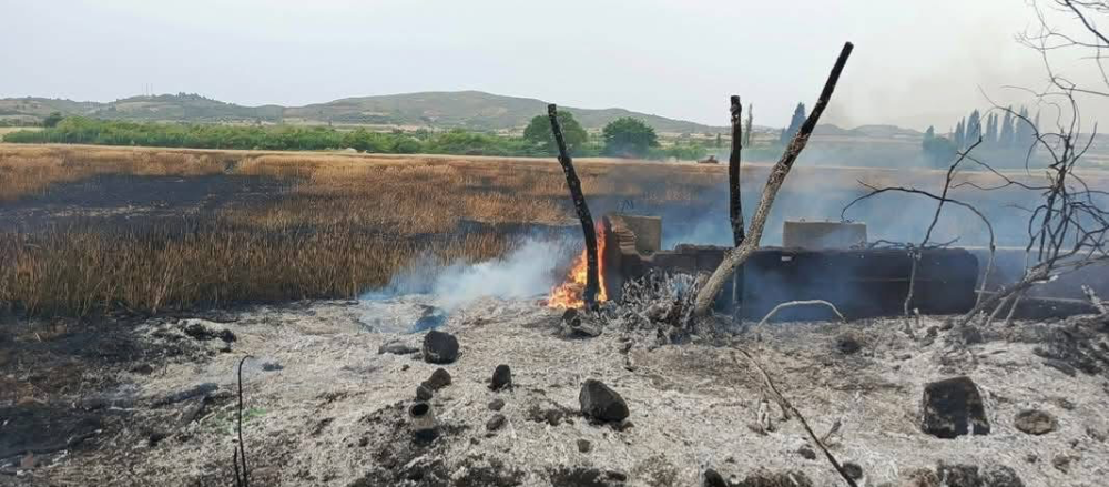BUĞDAY TARLASINDA ÇIKAN YANGINDA 10 DÖNÜMLÜK ALAN ZARAR GÖRDÜ